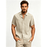 Men Stylish Turndown Collar Oversized Blouses