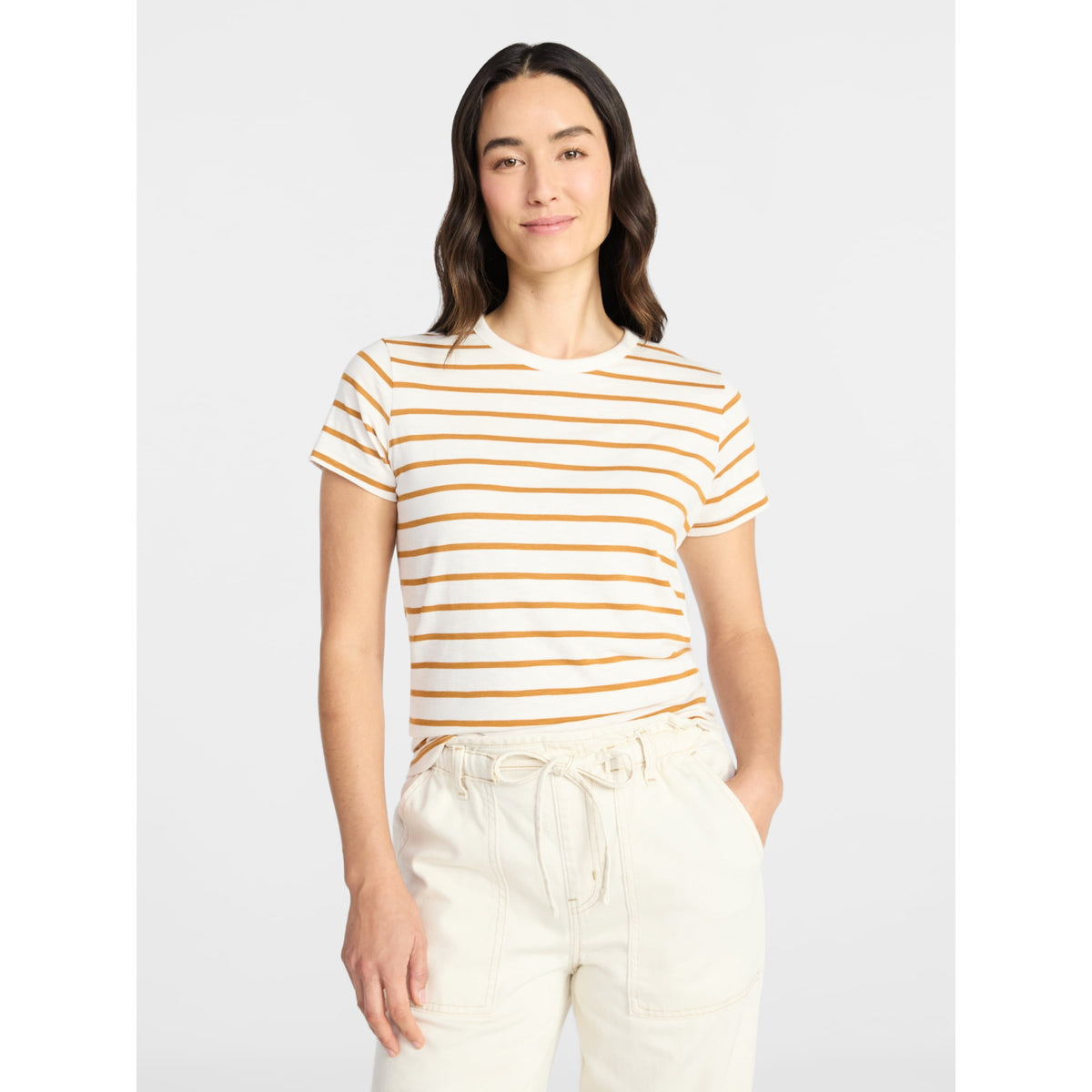 Slub Crewneck Tee with Short Sleeves